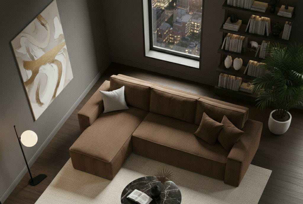 Brown velvet  sofabed PATI Sofas