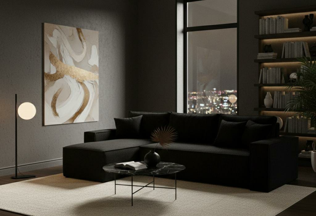 Black velvet  sofabed PATI Sofas