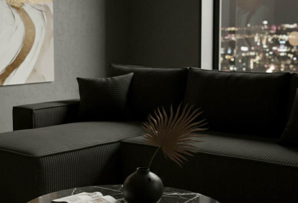 Black velvet  sofabed PATI Sofas