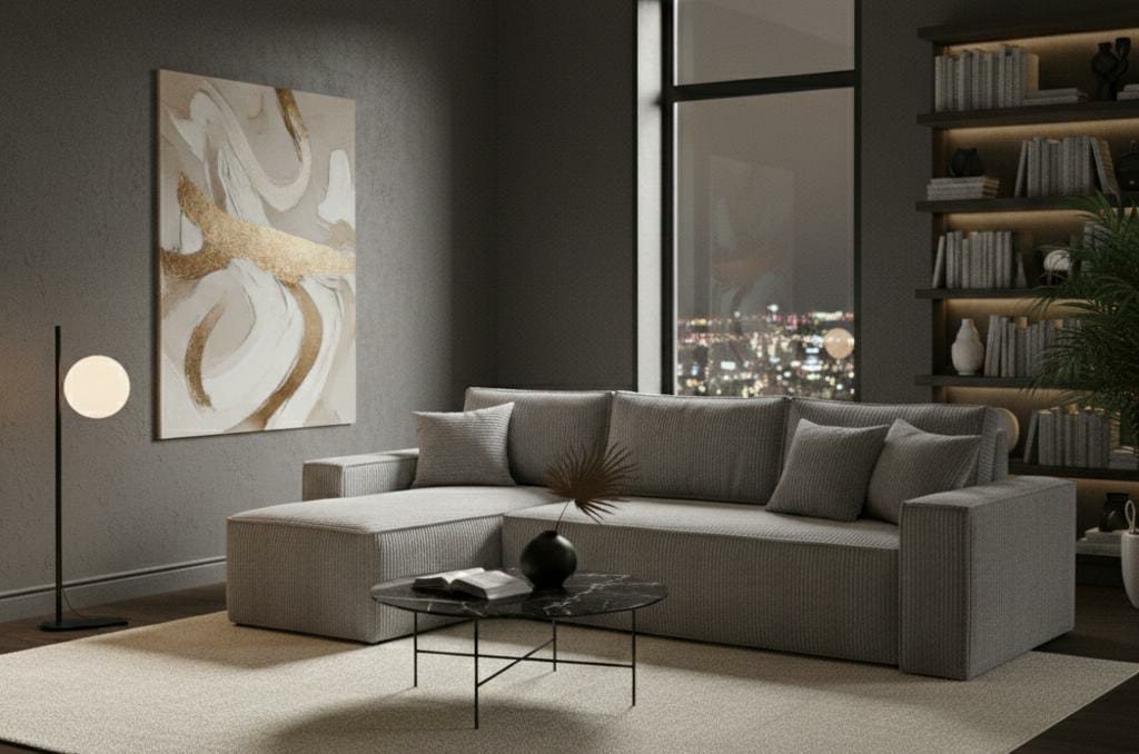 Light Grey velvet SofaBed PATI Sofas