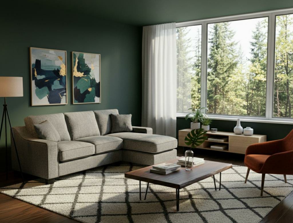 Grey Polyester Fabric corner sofa 2C2 NABRASKA Sofa