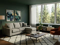 Grey Polyester Fabric corner sofa 2C2 NABRASKA Sofa