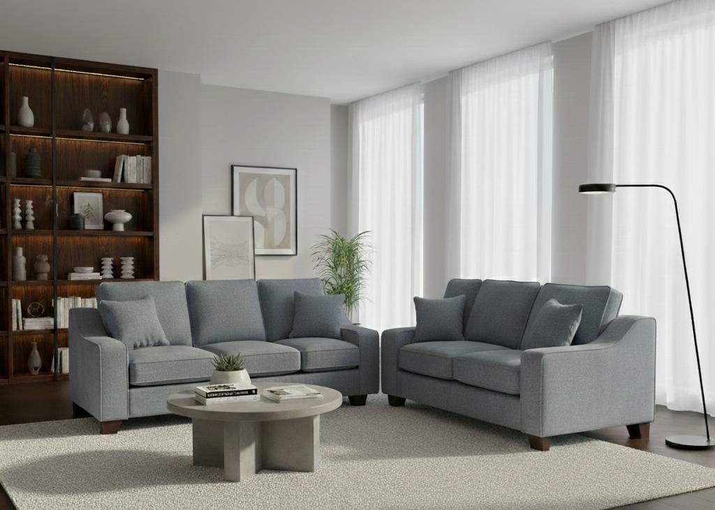 Blue 3+2 seater Polyester Fbric sofa set Nabraska