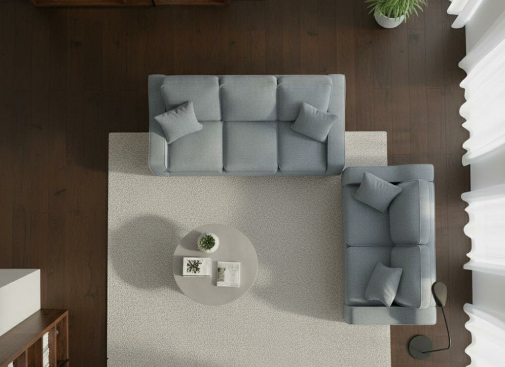 Blue 3+2 seater Polyester Fbric sofa set Nabraska