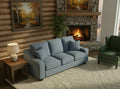 Blue 3 Seater seater Polyester Fbric sofa set Nabraska