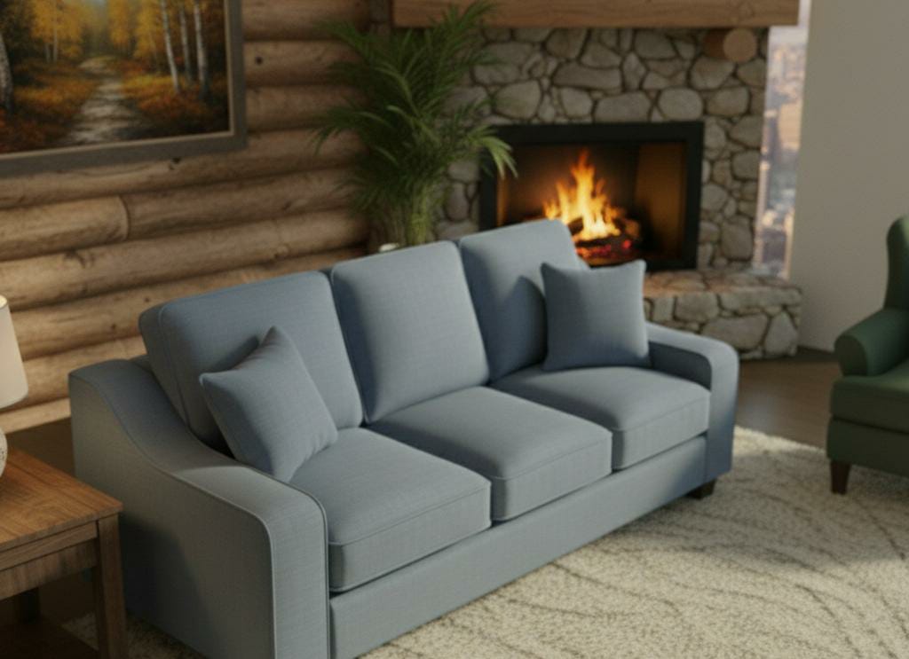 Blue 3 Seater seater Polyester Fbric sofa set Nabraska
