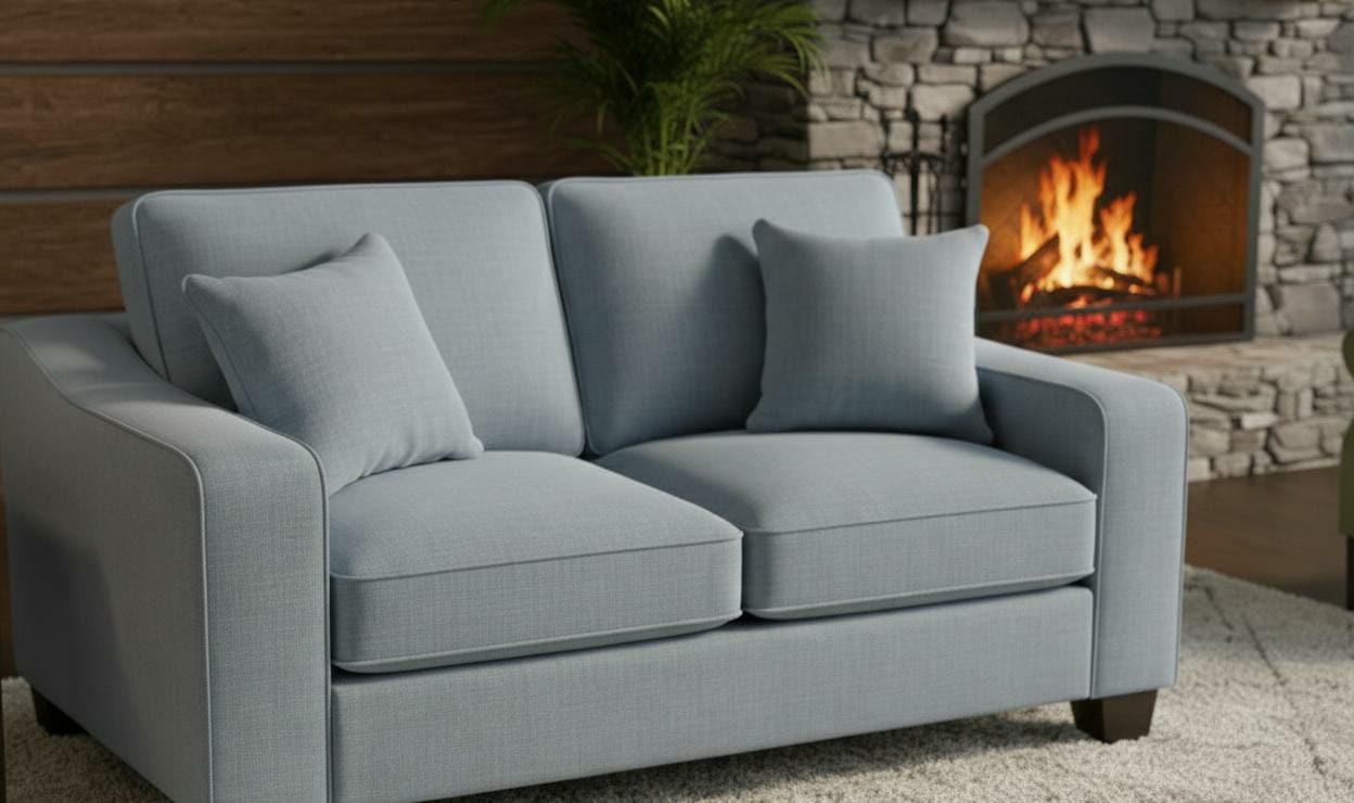 Blue 2 Seater seater Polyester Fbric sofa set Nabraska