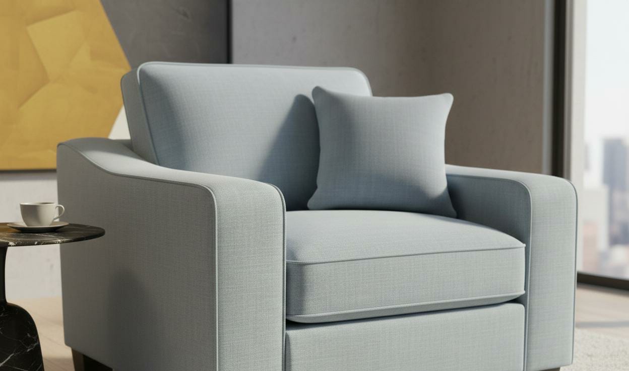 Blue 1 Seater seater Polyester Fbric sofa set Nabraska