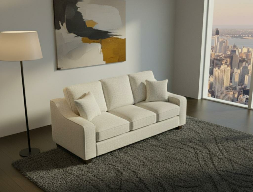 Beige 3 Seater seater Polyester Fbric sofa set Nabraska