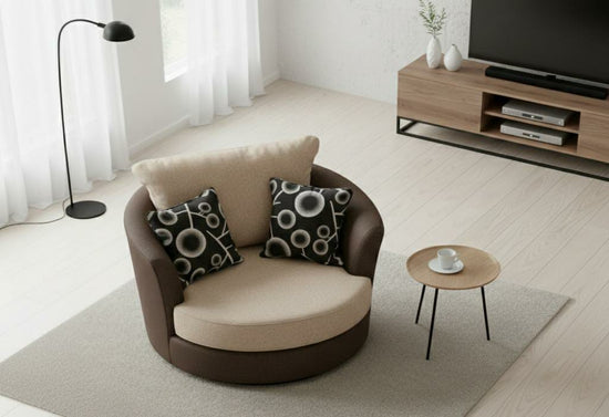 Brown 1 Seater seater mix Polyester Fbric sofa set Shannon