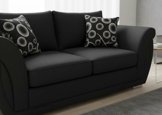 Black 2 Seater seater mix Polyester Fbric sofa set Shannon