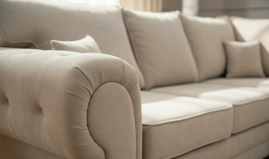 Cream Polyester Fabric Corner sofa VERONA CORNER SET