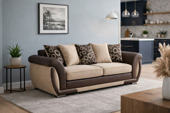 Brown 2 Seater seater mix polyester fabric sofa set shannon