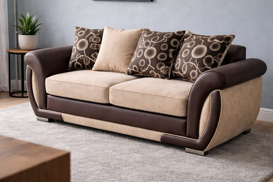 Brown 2 Seater seater mix polyester fabric sofa set shannon