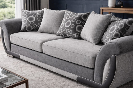 Grey 3 Seater seater mix Polyester Fbric sofa set Shannon