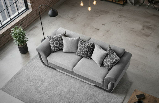 Grey 3 Seater seater mix Polyester Fbric sofa set Shannon