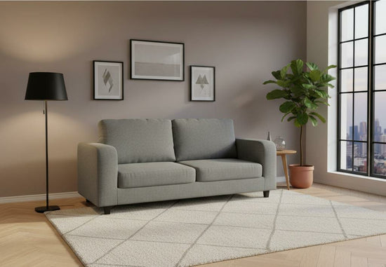 Light  grey 3 seater mix Polyester Fabric Sofa BOX