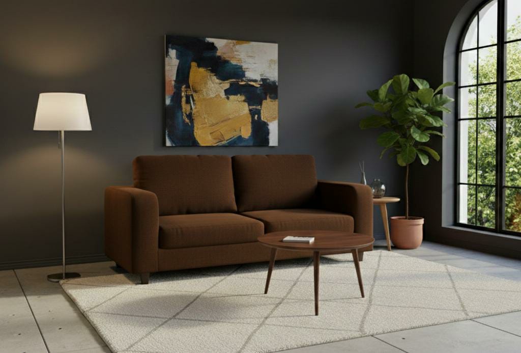 Brown 3 Seater seater mix Polyester Fbric sofa set Box