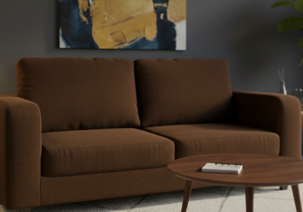 Brown 3 Seater seater mix Polyester Fbric sofa set Box