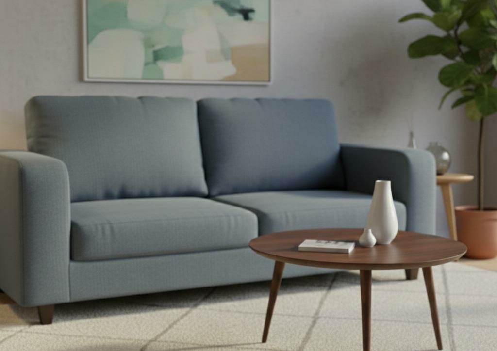 Blue 3 Seater seater mix Polyester Fbric sofa set Box