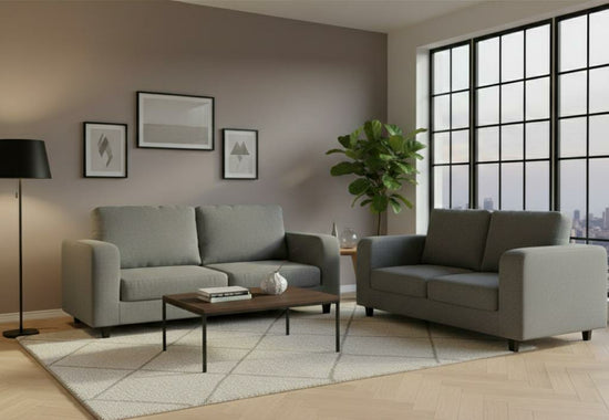 Light Grey 3+2 seater mix Polyester Fbric sofa set Box