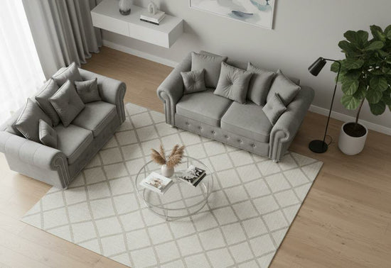Grey 3+2 Seater Chenille Fbric Sofa Set Olimpia