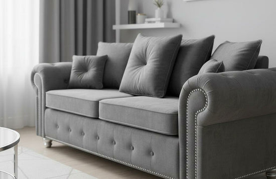 Grey 2 Seater seater Chenille Fbric sofa set Olimpia