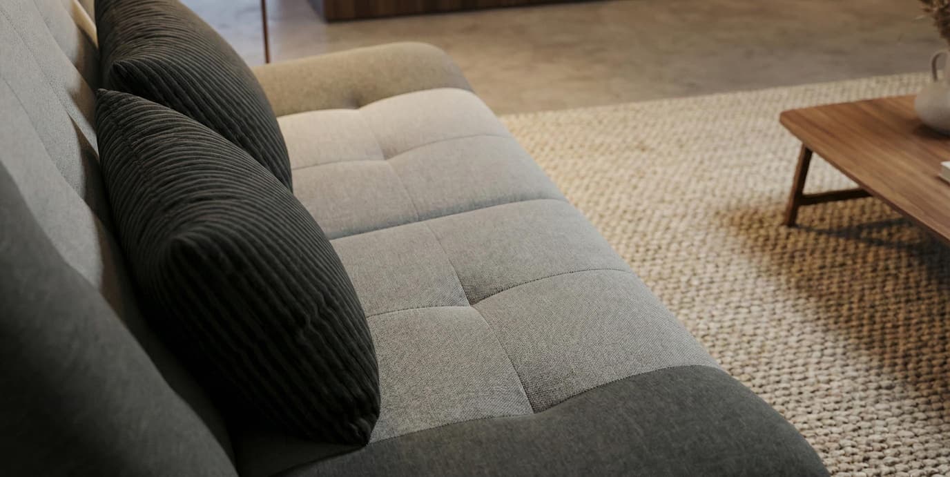 Dark Grey Sofabed Polyester Fabric Sonia Click Clack Sofa