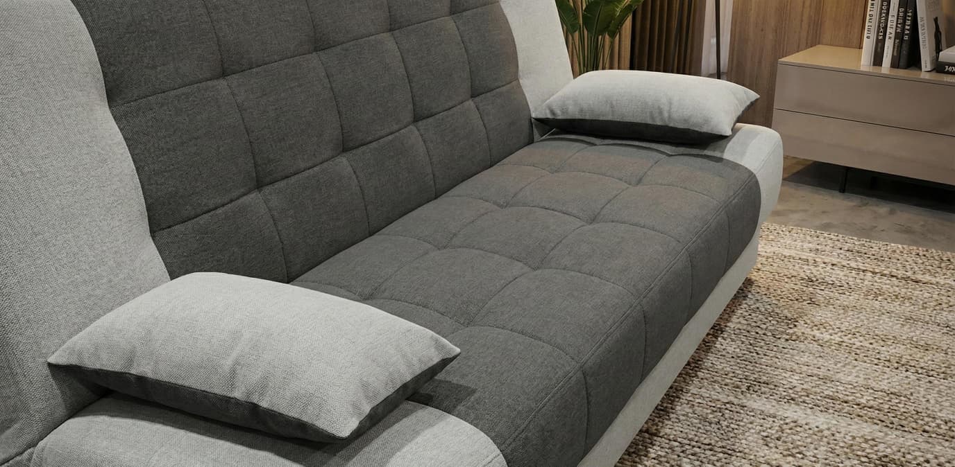 Grey Sofabed Polyester Fabric Sonia Click Clack Sofa