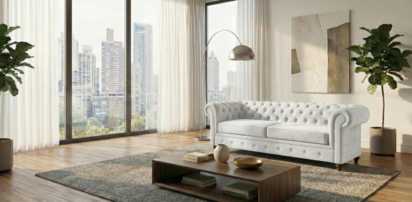 White 2 Seater Sofa Polyester Fabric Sofa Infinity