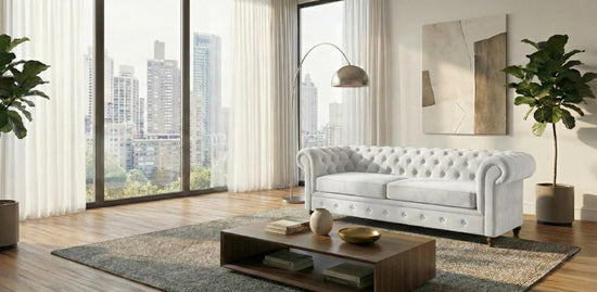 White 2 Seater Sofa Polyester Fabric Sofa Infinity
