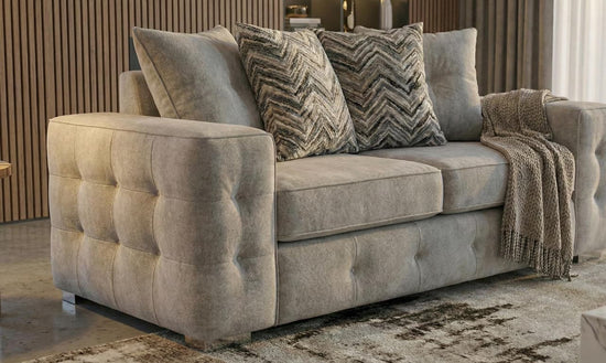 Light Grey 2 Seater Sofa Chenille Fabric Sofa Lisbon