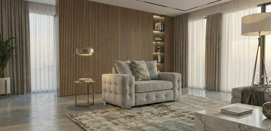 Light Grey 1 Seater Sofa Chenille  Fabric Sofa Lisbon