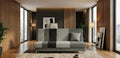 Grey Black Sofabed Polyester Fabric Avesta Click Clack Sofa