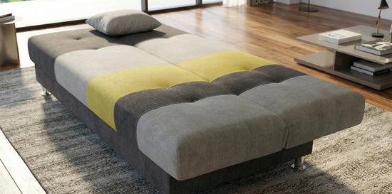 Yellow Sofabed Polyester Fabric Avesta Click Clack Sofa