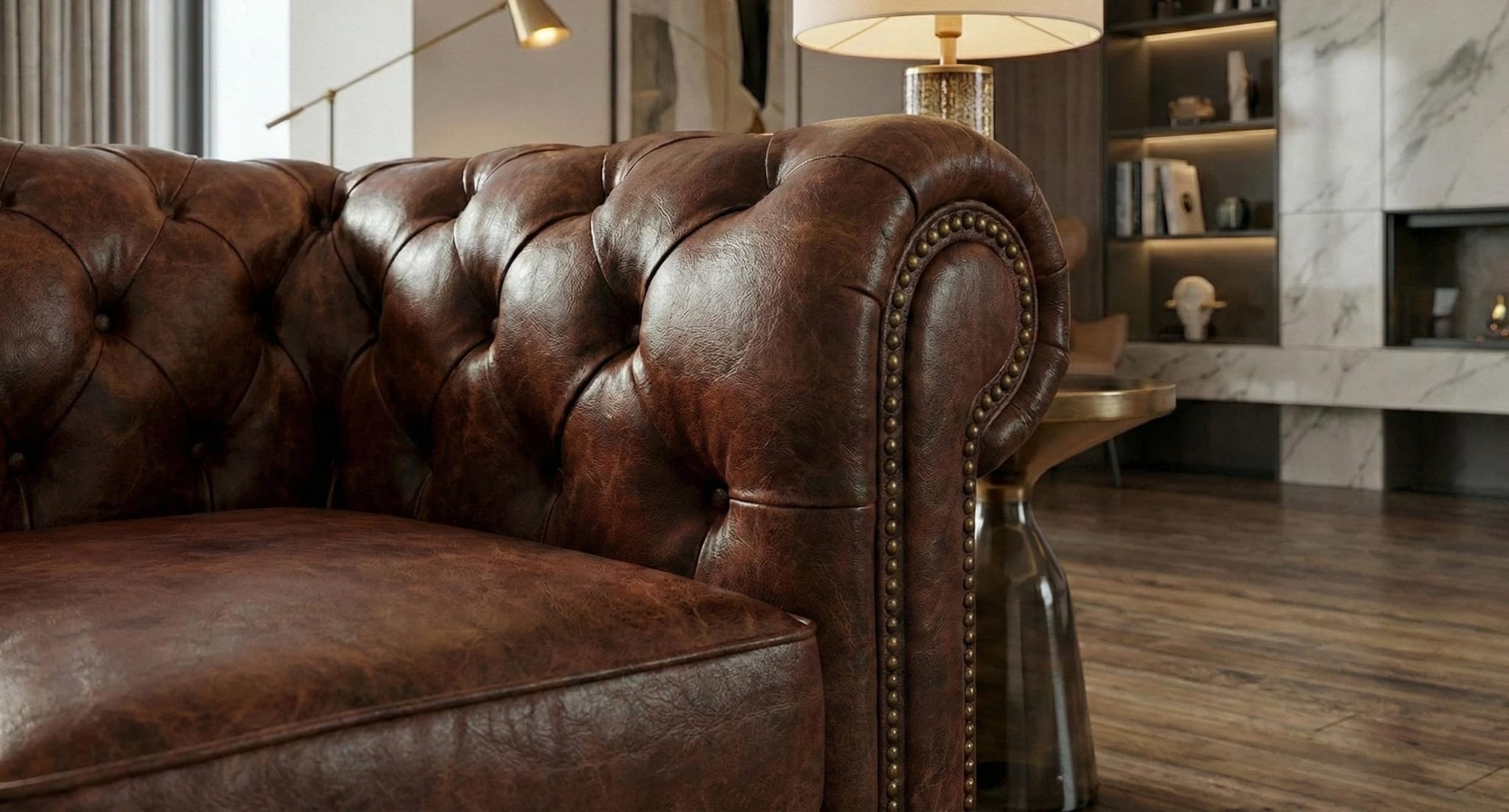 Maroon 2+3 Seater Sofa Set Faux Leater Fabric Chesterfield Sofa