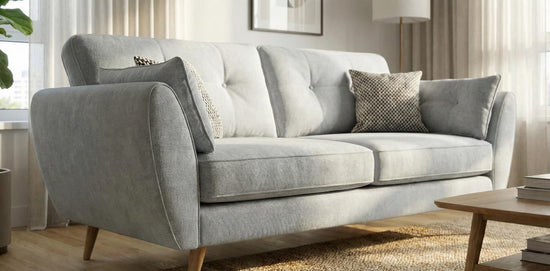 Light Grey 2 Seater Sofa Polyester Fabric Nilo Sofa