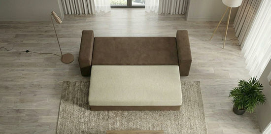 Brown Sofabed Polyester Fabric Rita Sofa