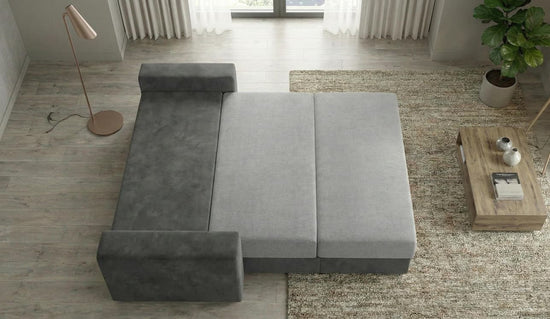 Grey Sofabed Polyester Fabric Rita Sofa