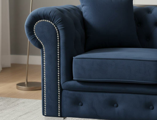 Blue velet   1 seater sofa   chesterfiled sofa  ROMA