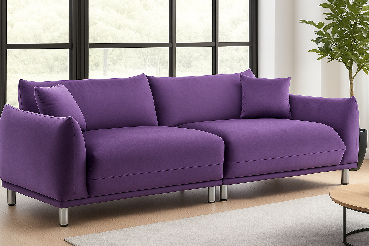 Velvet Purple 3 Seater Sofa ARTE