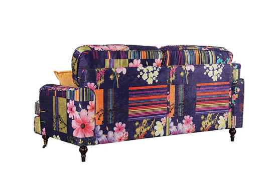 Purple Patchwork Fabric 2 Seater Bella Sofa ASBURY