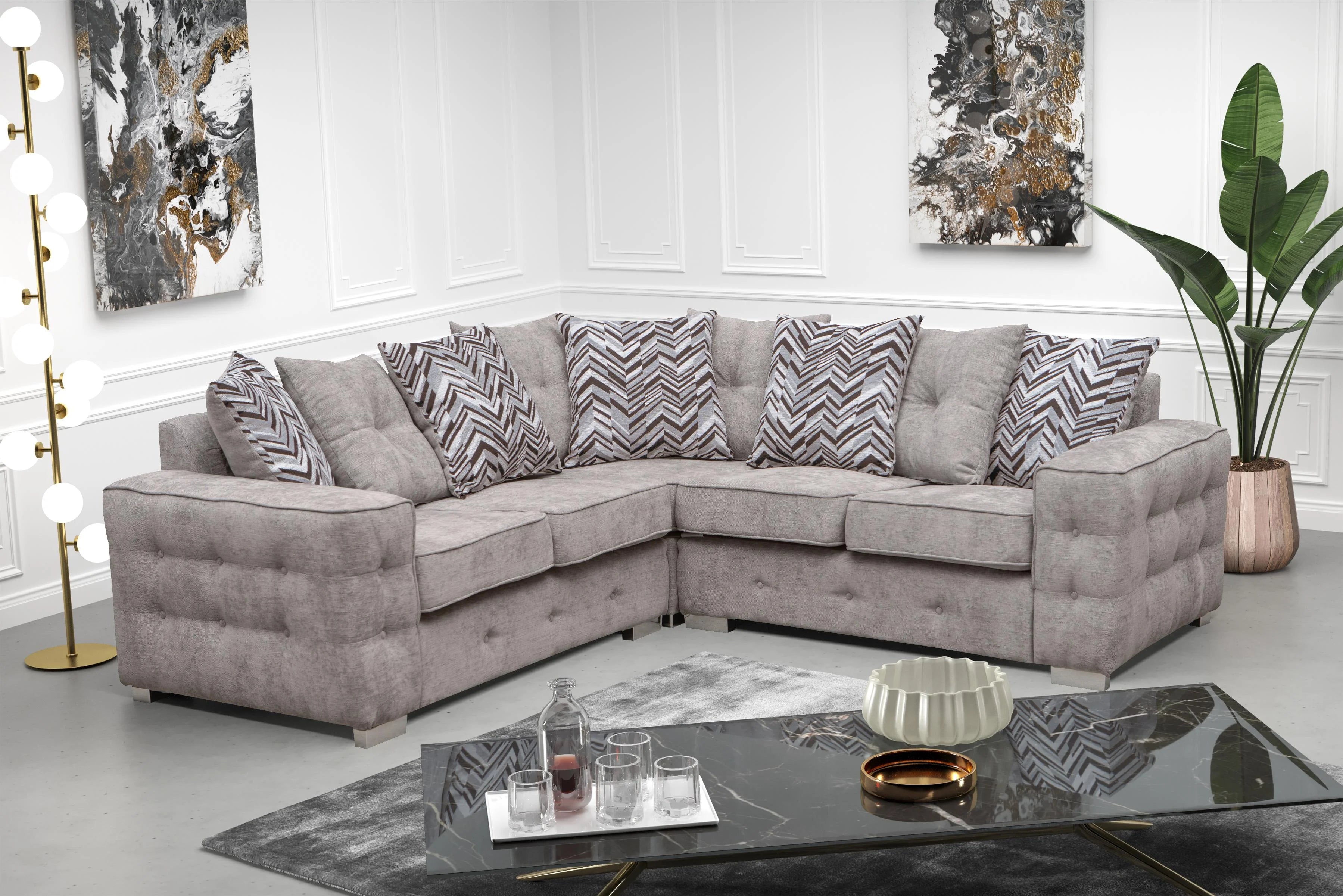 Begie Fabric  Corner Sofa  LISBON Sofas