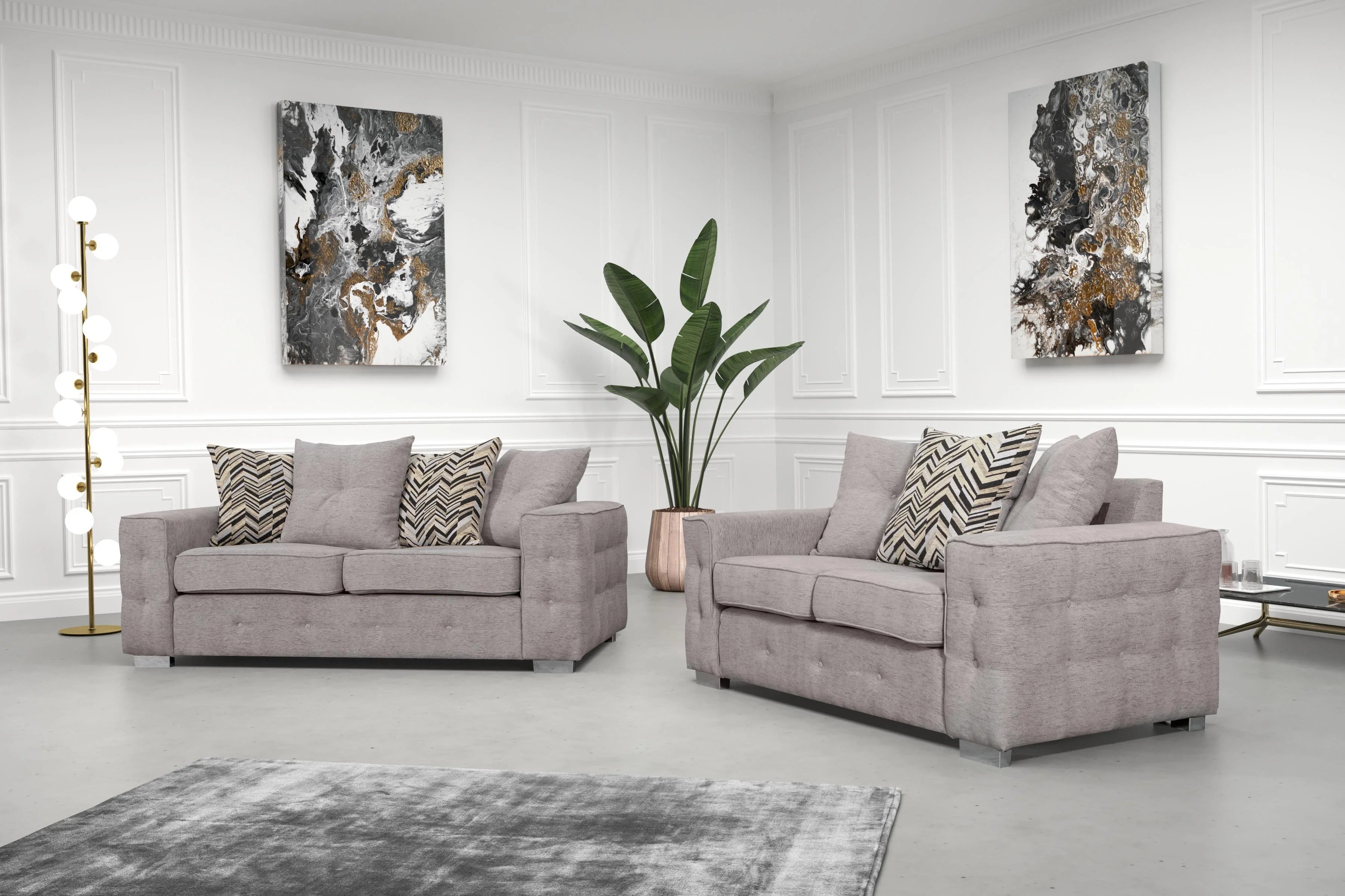 Begie Fabric  2+3 seater  Sofa  LISBON Sofas