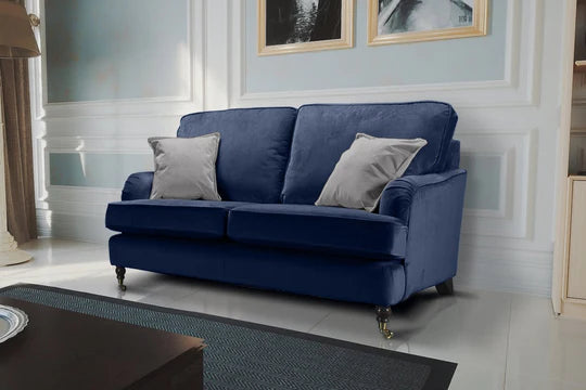 Velvet Navy Blue 2 Seater Bella Sofa ASBURY