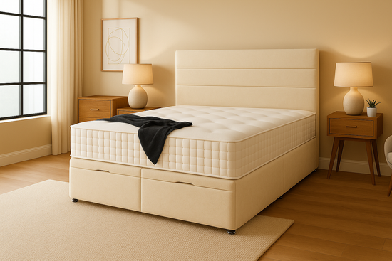 creme plush bed
