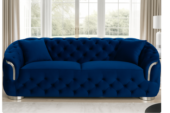 Velvet Blue 3 Seater Sofa PRATO