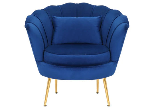 Velvet Blue 2 + 1 Seat Accent Loveseat Sofa Set MARGHERITA