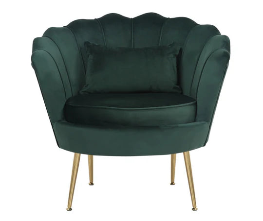 Velvet Bottle Green 2 + 1 Seat Accent Loveseat Sofa Set MARGHERITA