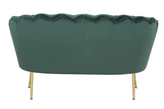 Velvet Bottle Green 2 Seater Accent Loveseat Sofa MARGHERITA
